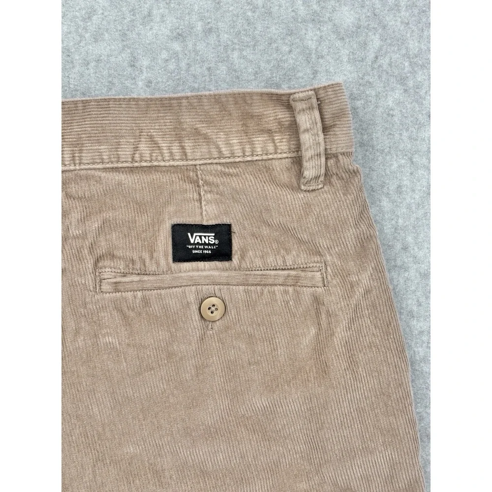 Vans Authentic Chino Relaxed Pants Mens 32 Tan Brown Corduroy Skate 100% Cotton